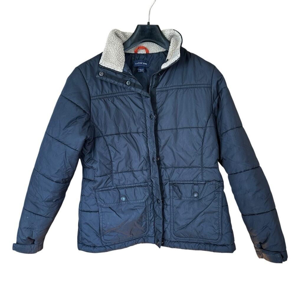 Land’s End Women’s Black Lightweight Puffer Jacket Petite XS
